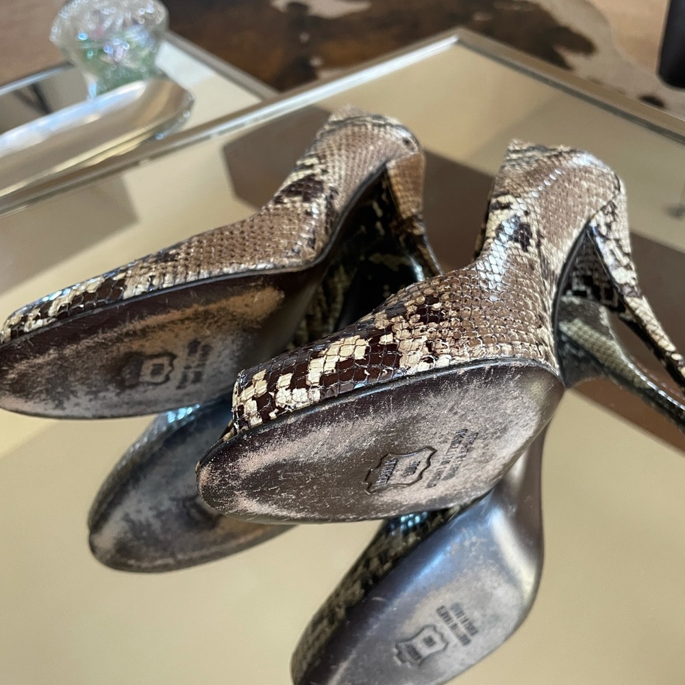 Stuart Weitzman Python Pumps Beige Size 8.5 Cute - image 5